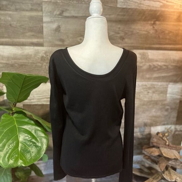 Cyrus silk blend long sleeve black sweater - M - Picture 6 of 8